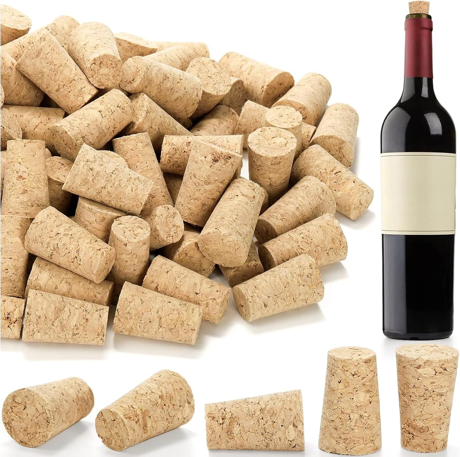 50 Tappi in Sughero Naturale per Vino e DIY