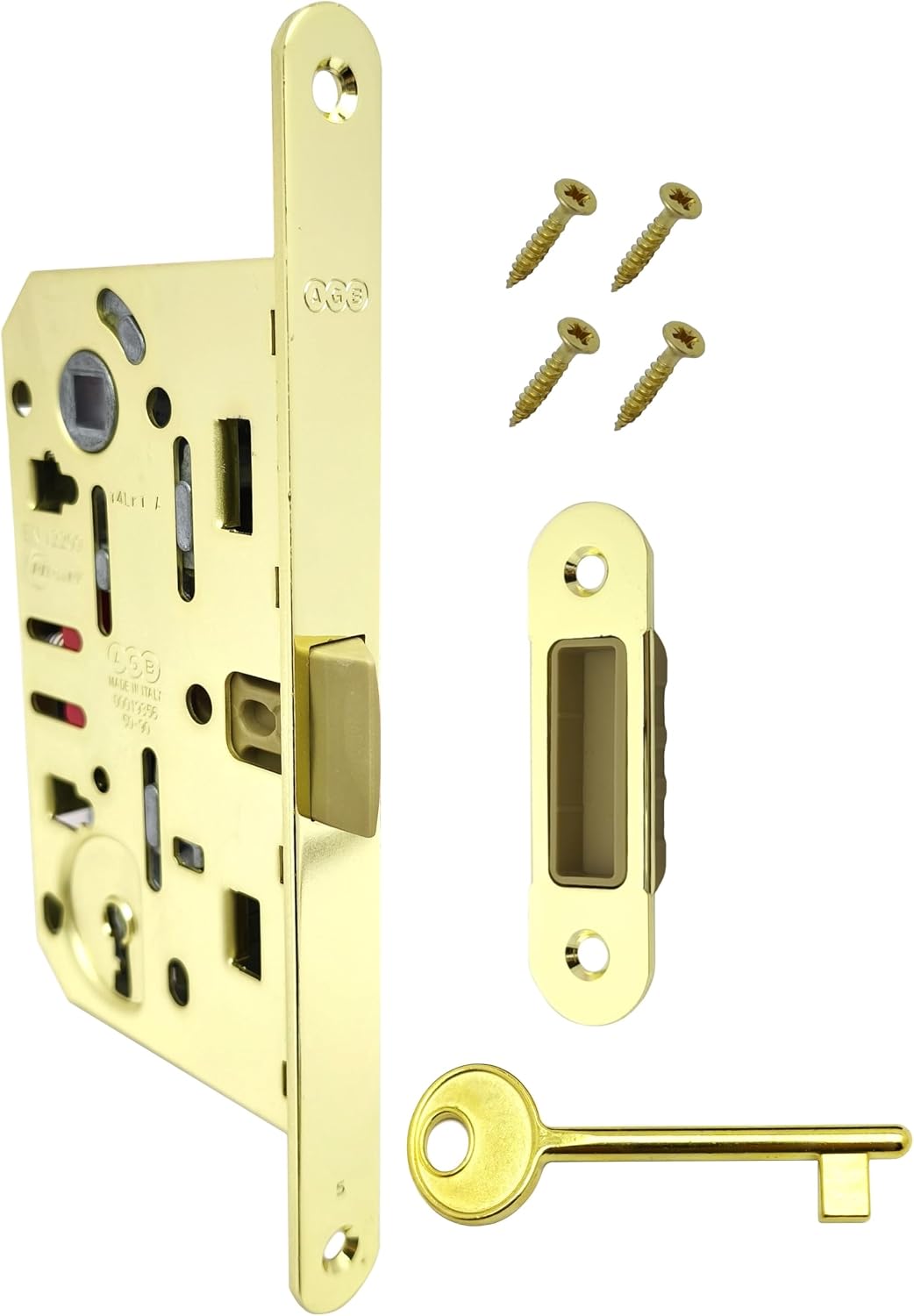 Serratura Mediana Evolution AGB per porte interne (ottone lucido)