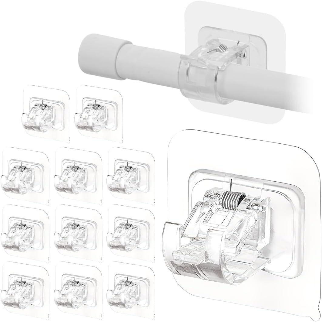 12 Ganci Adesivi Tende Senza Forare PVC