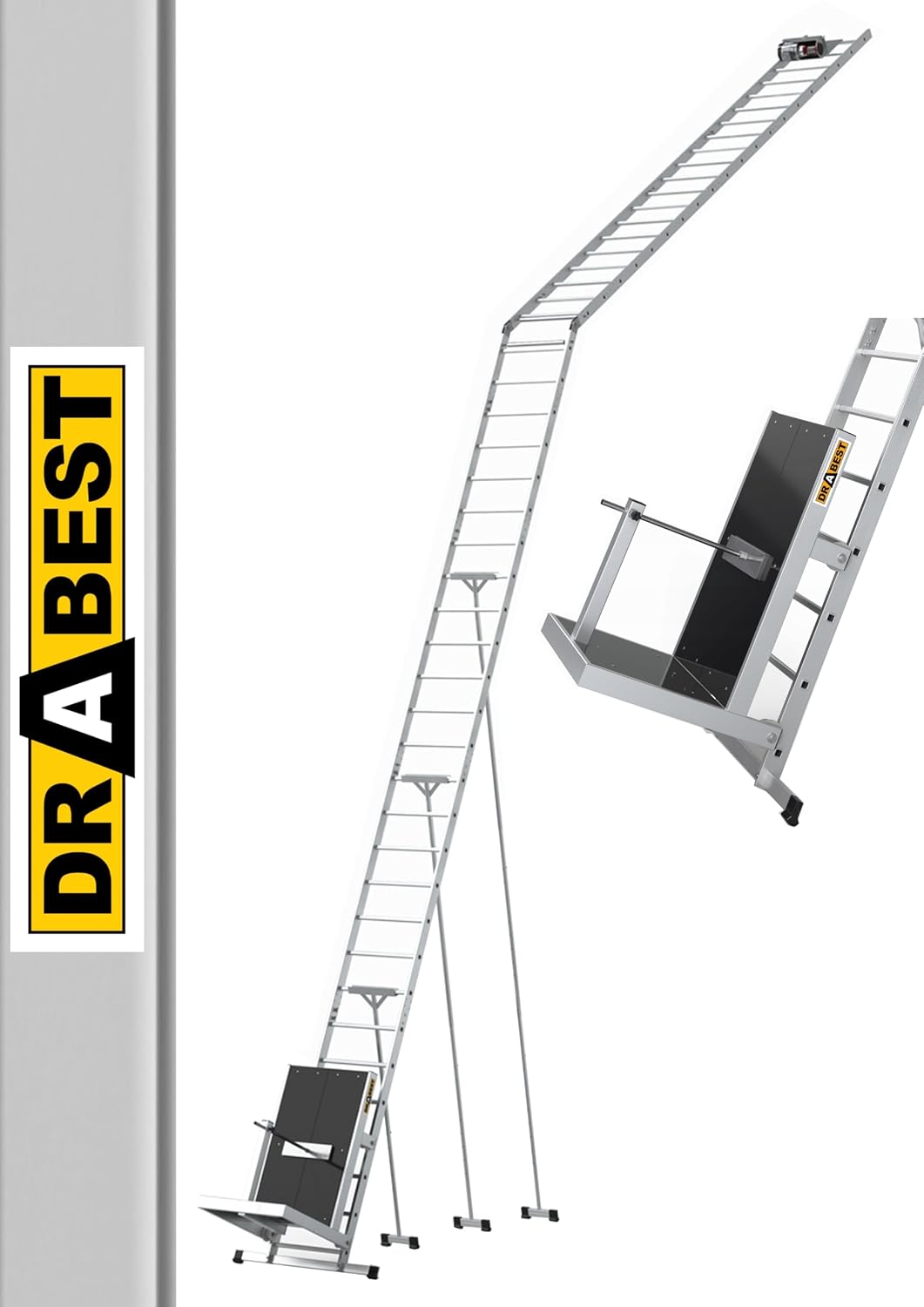 DRABEST Montacarichi per pannelli solari – Scala telescopica 125 kg