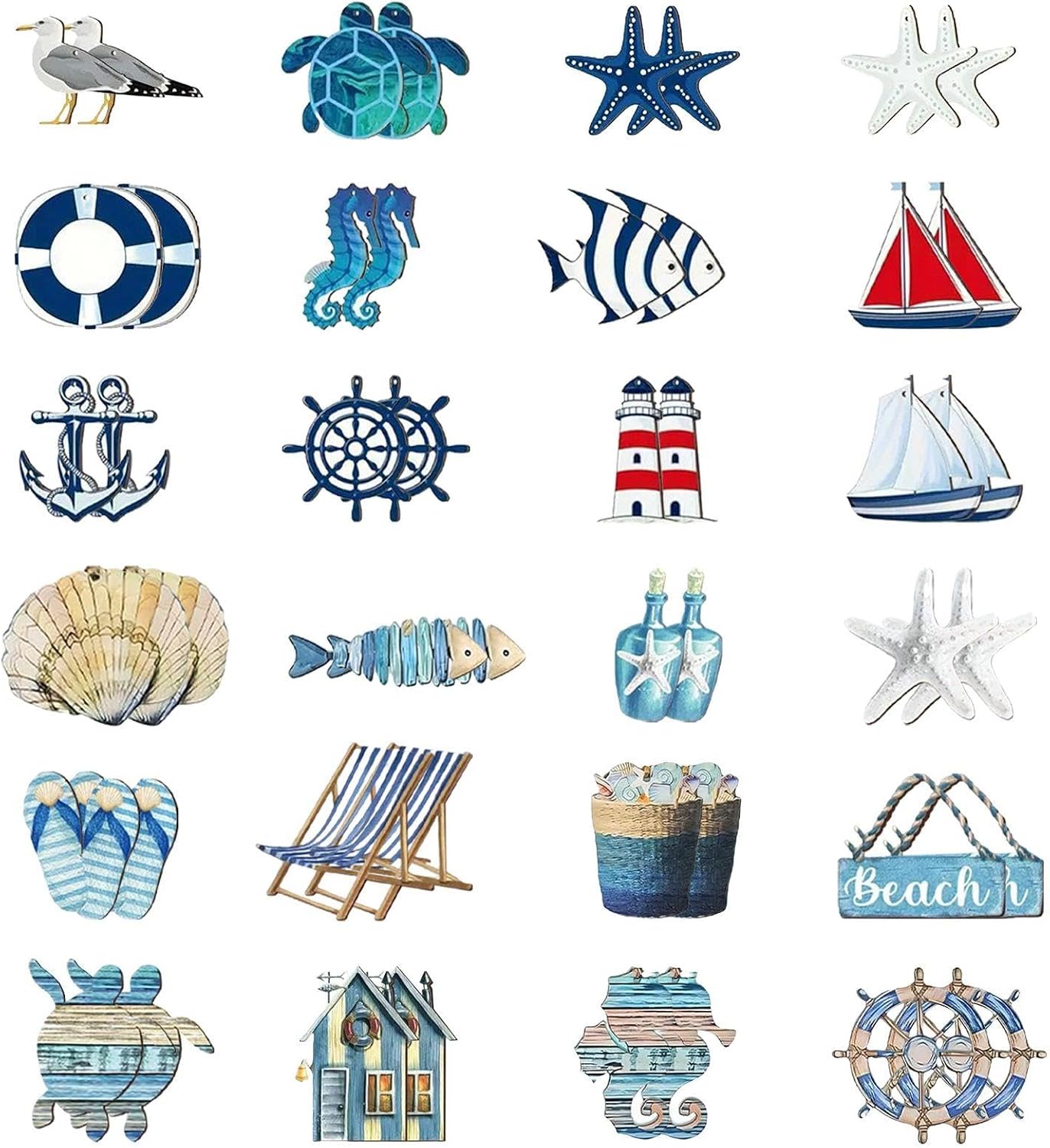 48 Decorazioni Marine in Legno per la Casa
