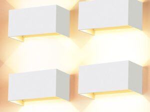 4 applique parete 24W IP65 bianco caldo 3000K regolabili