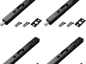 4 Chiavistelli a Scomparsa Inox 6" per Porte Scorrevoli – Sicurezza Nera
