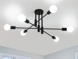 Lampadario Sputnik Nero Comely 6 Luci E27