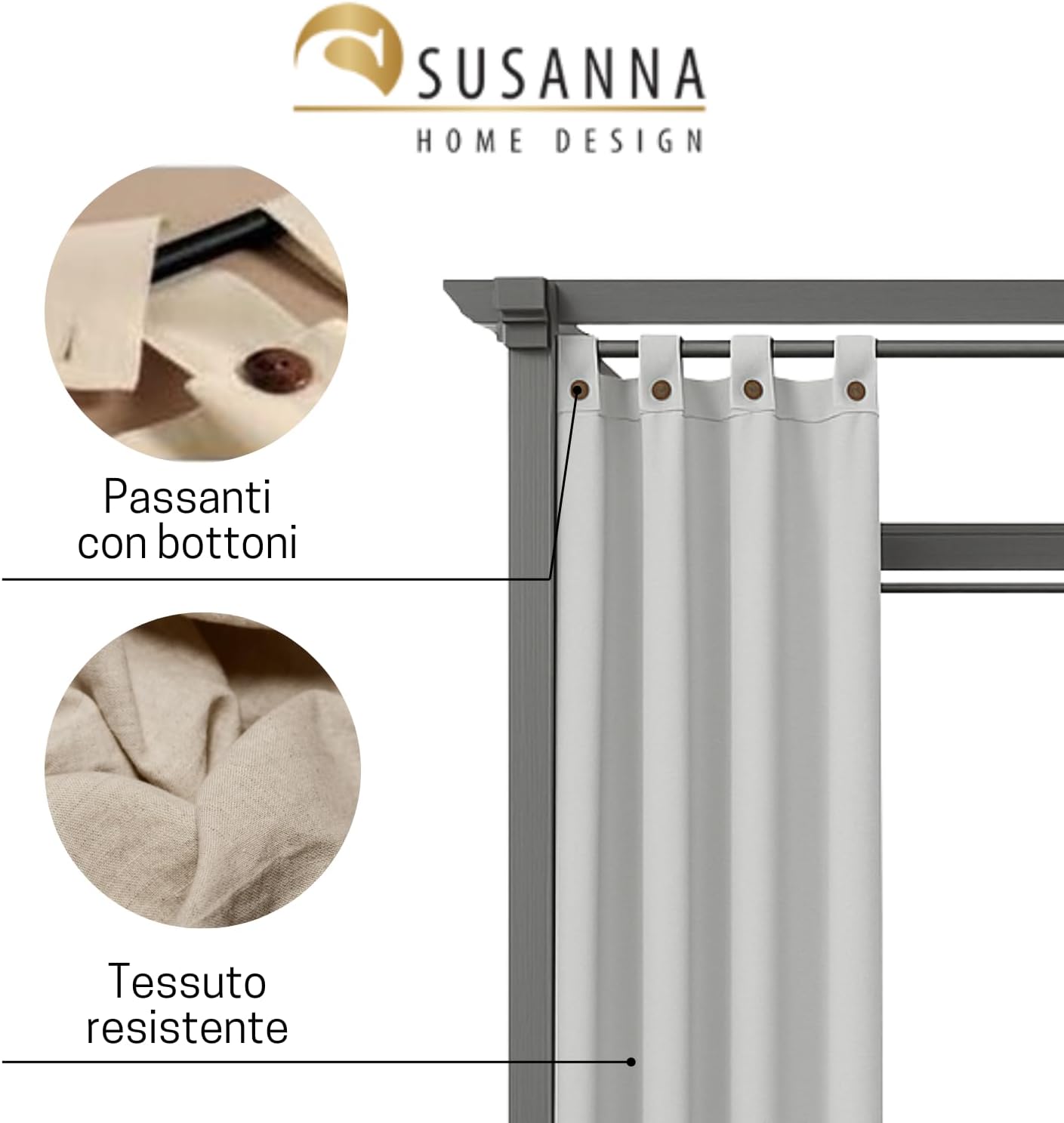 Tenda gazebo esterno 160x260 cm in tela grigia