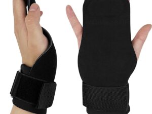 Cinghie da Polso in Pelle per Sollevamento Pesi, Nero