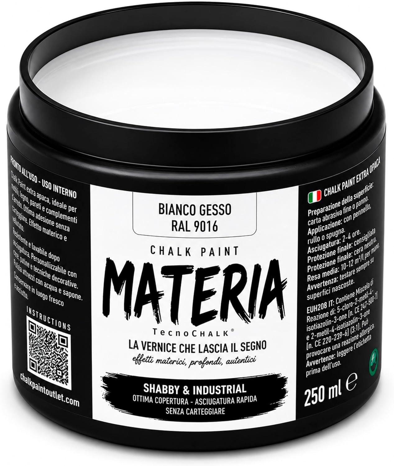 Chalk Paint Bianco Gesso RAL 9016 TecnoChalk 250 ml