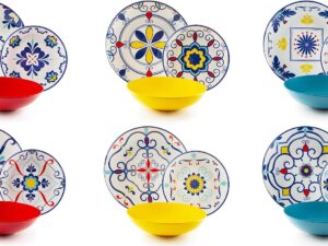 Excelsa Vietri Color Servizio Piatti 18 pz, Porcellana e Stoneware
