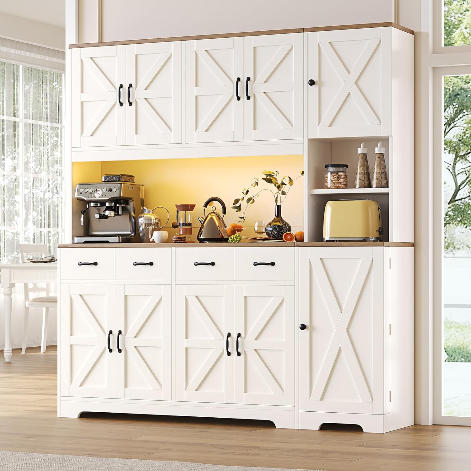 Credenza cucina 180 cm LED e ricarica - Cozynome