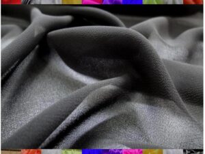 Chiffon nero 100% poliestere – Tessuto leggero per abiti e decorazioni