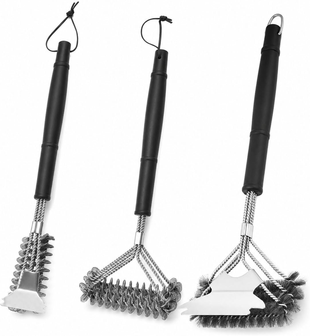 Set 3 Spazzole BBQ a Spirale per Pulizia Griglie