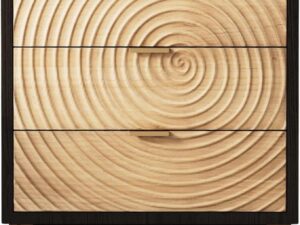 COZAYH Comò 3 cassetti nero rustico moderno, fatto a mano