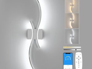 Applique LED da Parete Comely 32W, Dimmerabile e Telecomando