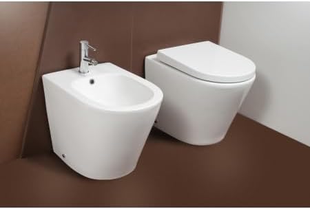 Coppia sanitari filo muro con sedile soft-close
