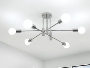 Lampadario Sputnik 6 Luci Industrial Cromo