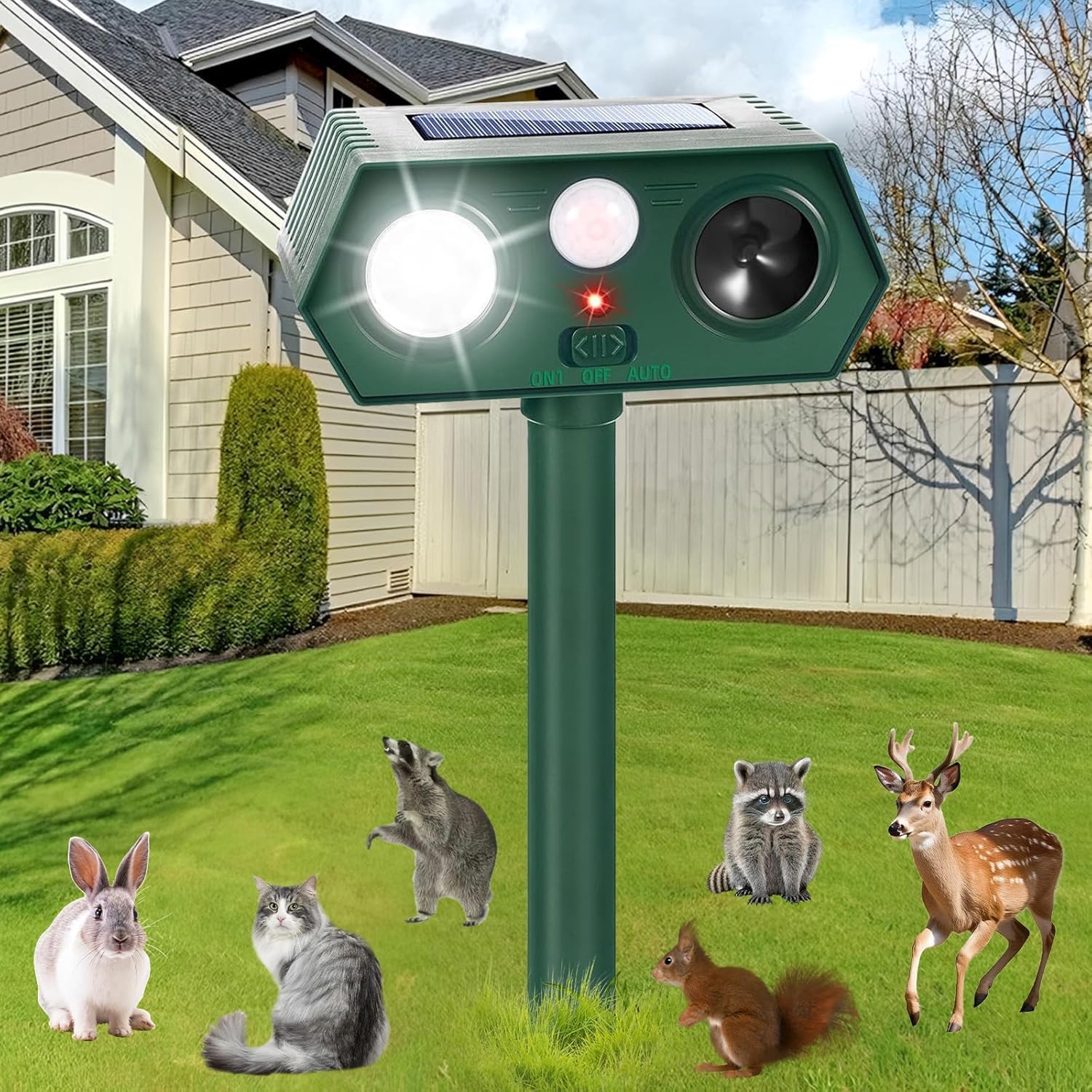 Dissuasore solare ultrasuoni per animali Yeqqz