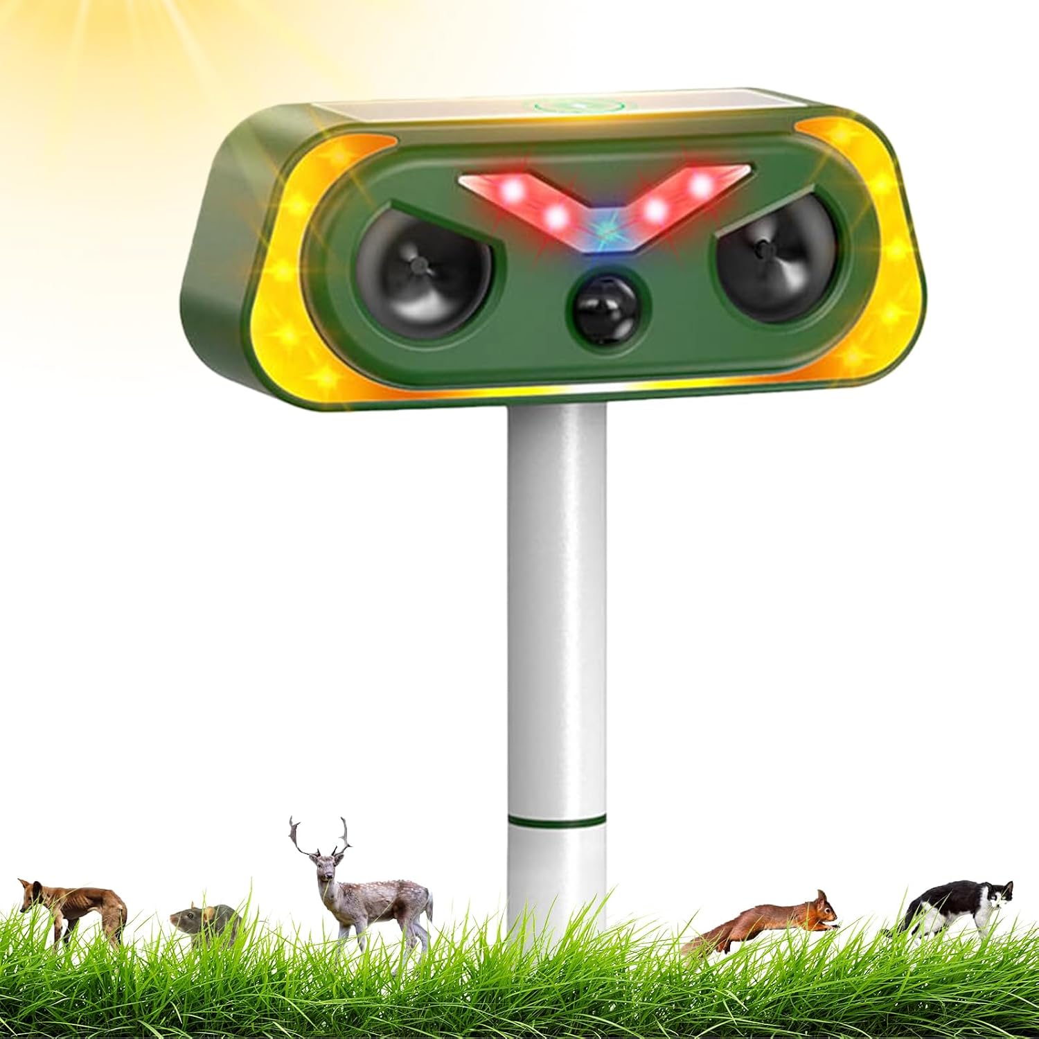 Repellente ultrasuoni per animali USB/Solare IP66 RUTIDA