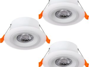 Eglo Calonge - Set 3 faretti LED da incasso, 7 cm, bianco