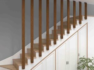 Ringhiera in legno massello per scale interne ed esterne