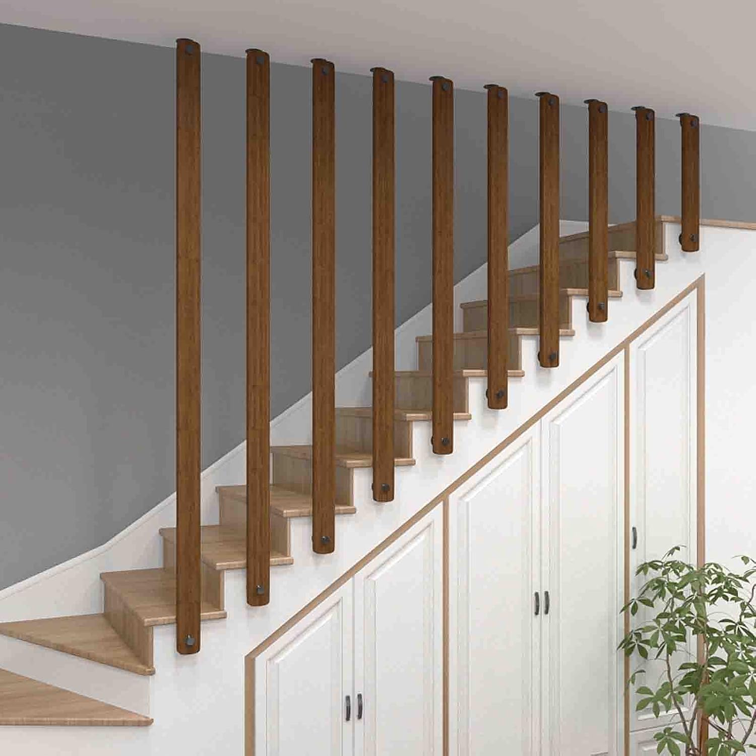 Ringhiera in legno massello per scale interne ed esterne