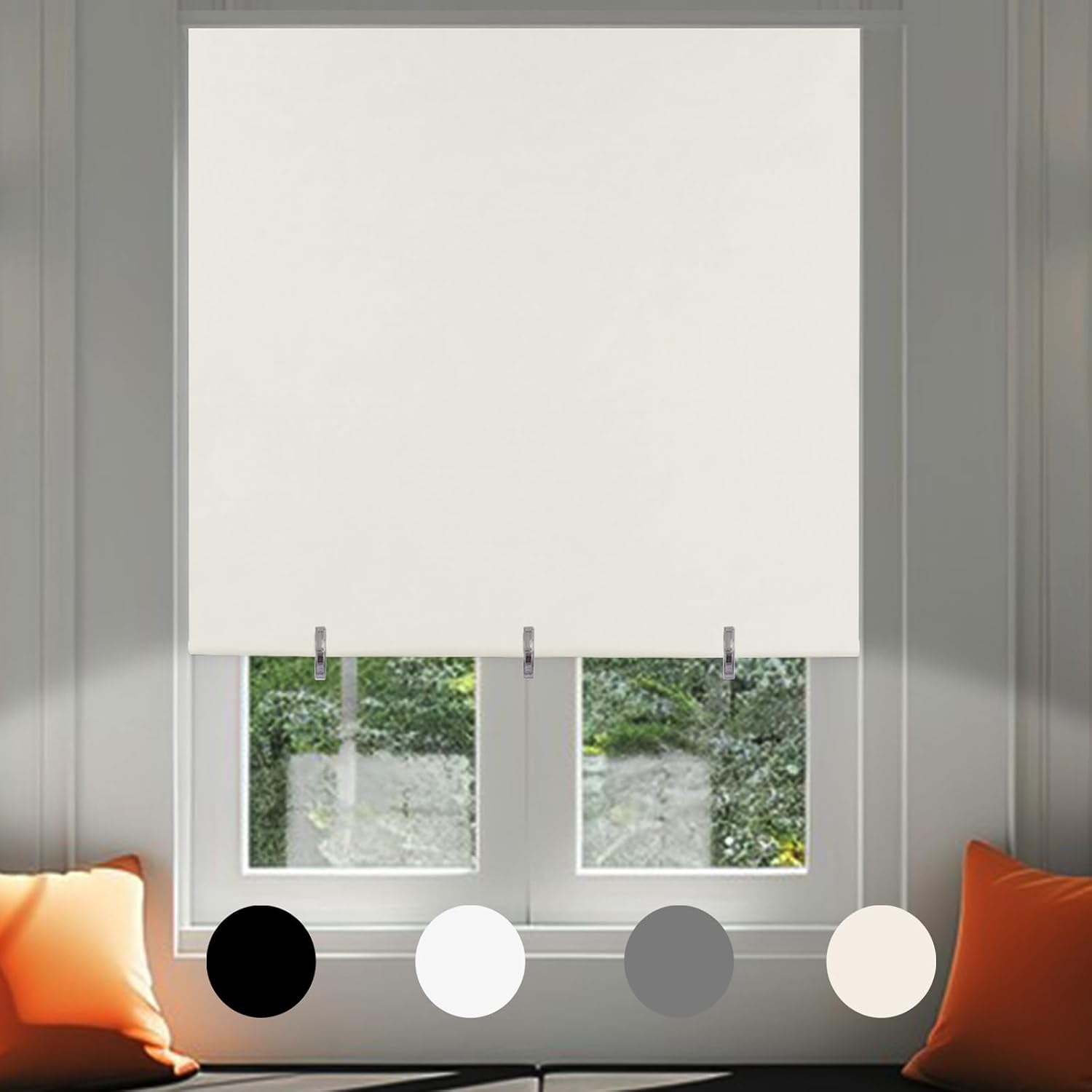 Tenda a rullo oscurante autoadesiva 120x180 cm beige