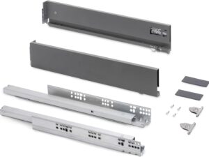 Emuca Vertex - Cassetto esterno 40kg, guida 3D, grigio antracite