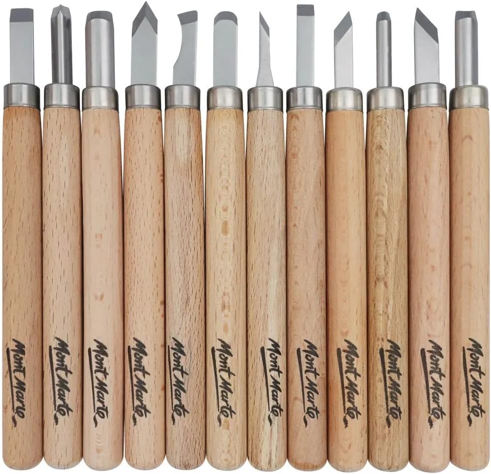 Set Scalpelli Mont Marte - 12 pezzi per intaglio legno