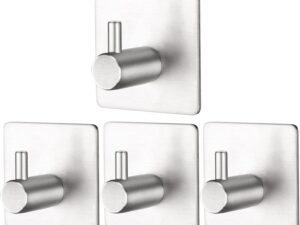 BillyBath Ganci Adesivi Bagno Cucina, 4 Pezzi Argento