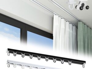 Binario a soffitto in alluminio per tende, 1,5 m - Bianco