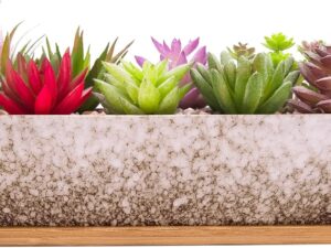 Vasi ceramica per piante grasse grandi 30 cm, rettangolari