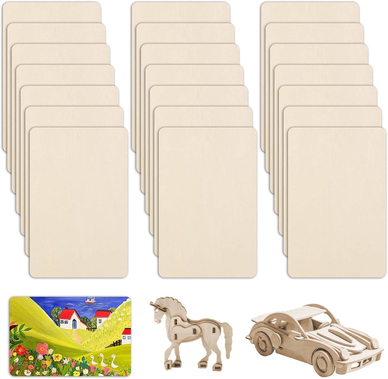 21 Pannelli Compensato Tiglio 10x15cm per Progetti Fai-da-Te