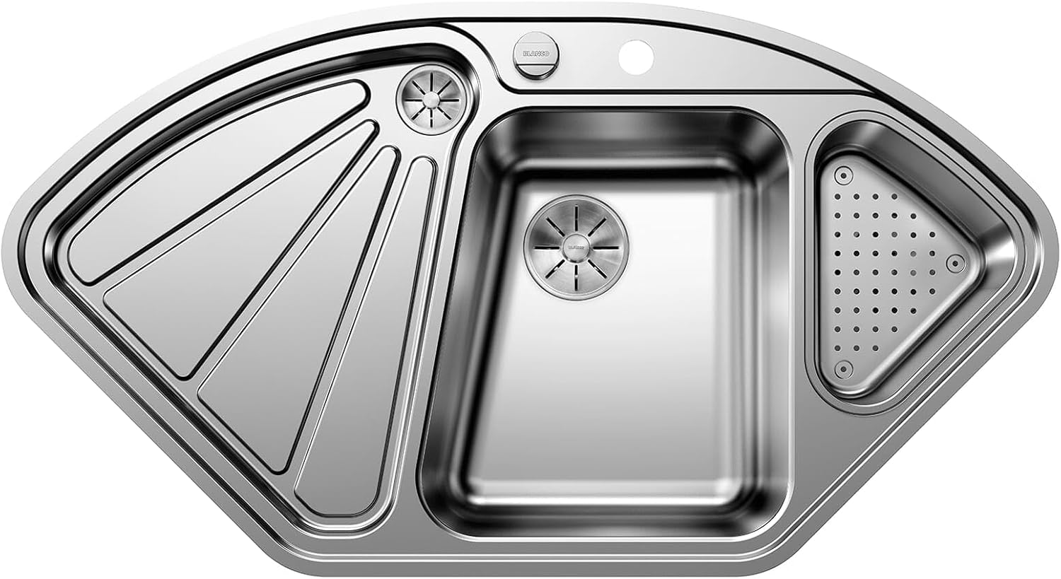 Blanco Delta Lavello Angolare Acciaio Inox Satinato 105,6x57,5 cm