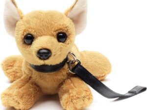 Uni-Toys Chihuahua Plushie con Guinzaglio - 20 cm
