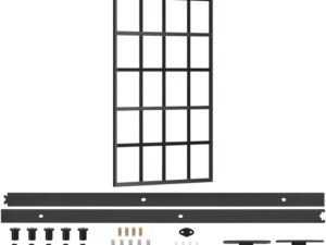 Porta scorrevole in vetro ESG 90x205 cm con kit montaggio