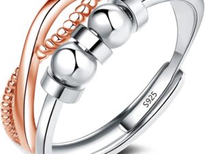 Anello antistress argento 925 con zirconie - Deyanse