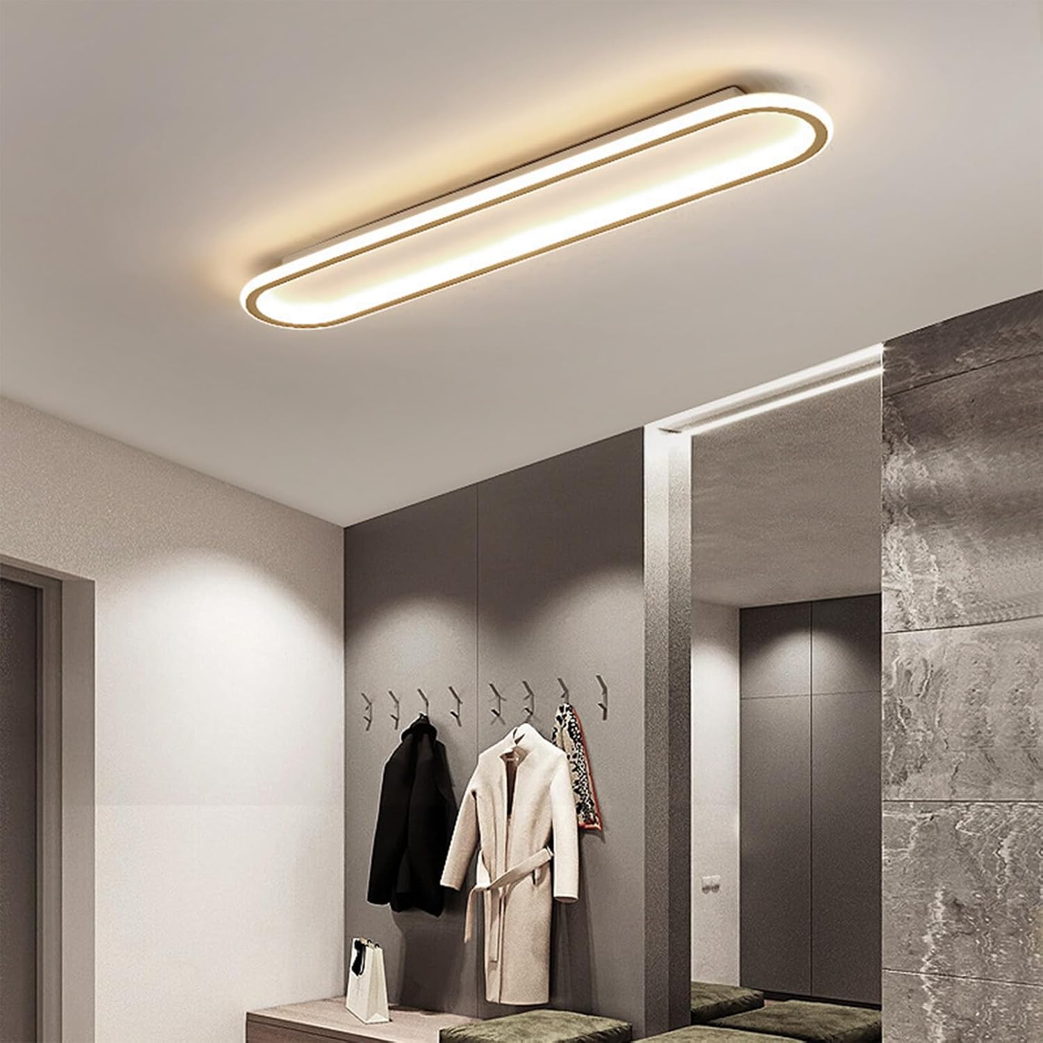 Plafoniera LED 60 cm 3 temperature, alluminio moderno