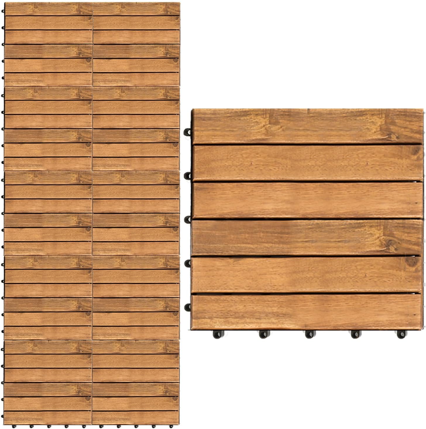 Piastrelle in legno acacia 30x30 cm - Monucep
