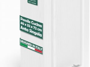 Shally Dogan Pensile Cucina Design Boiserie, 40x75 cm, Bianco Frassinato