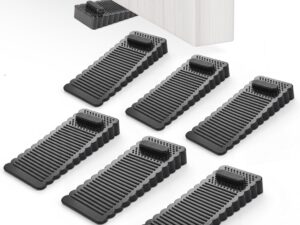 Oderra Cale Porta PVC 6 Pezzi Regolabile e Impilabile - Nero