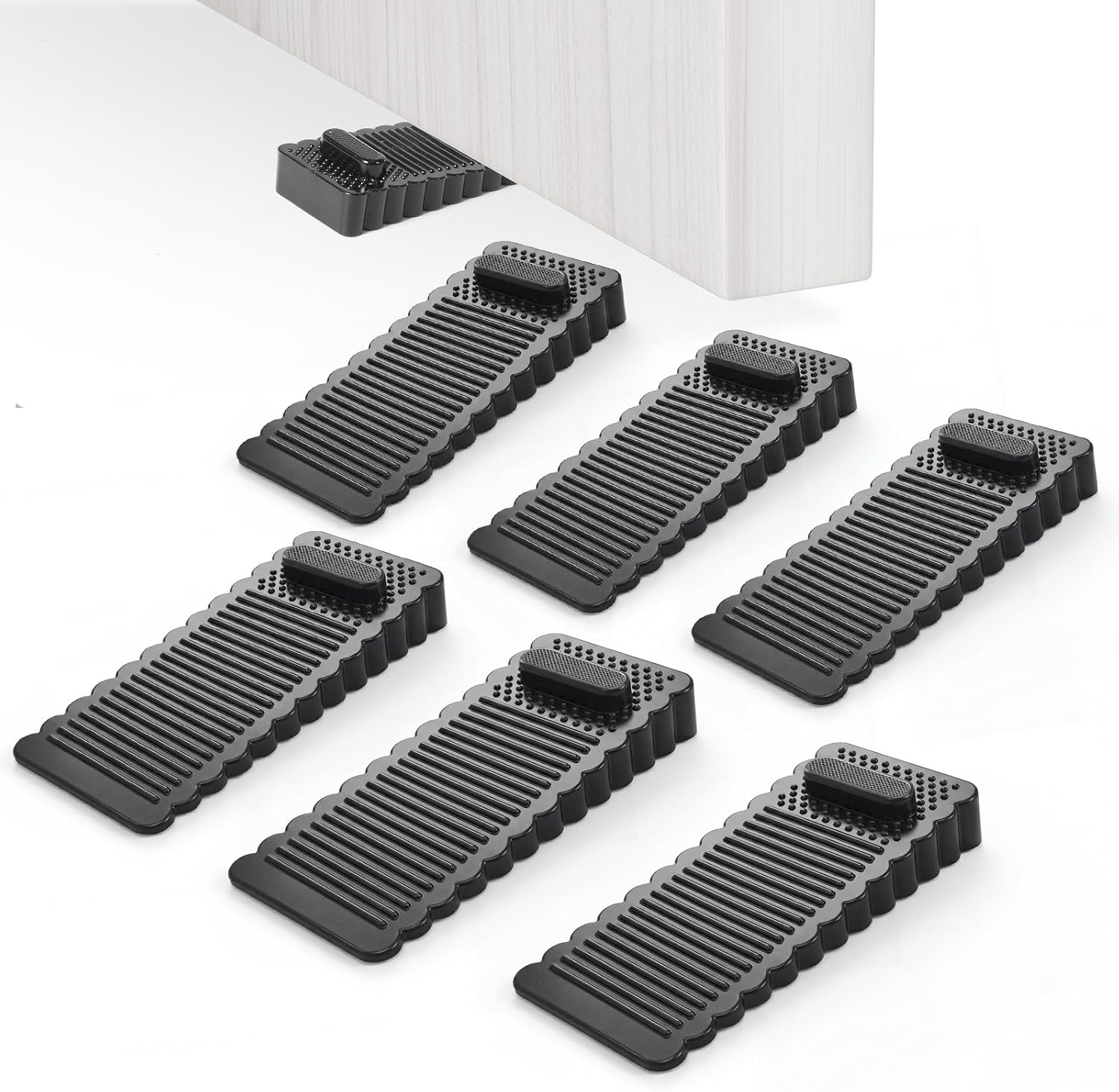 Oderra Cale Porta PVC 6 Pezzi Regolabile e Impilabile - Nero