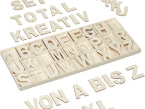 Set lettere in legno A-Z e simboli, 104 pezzi