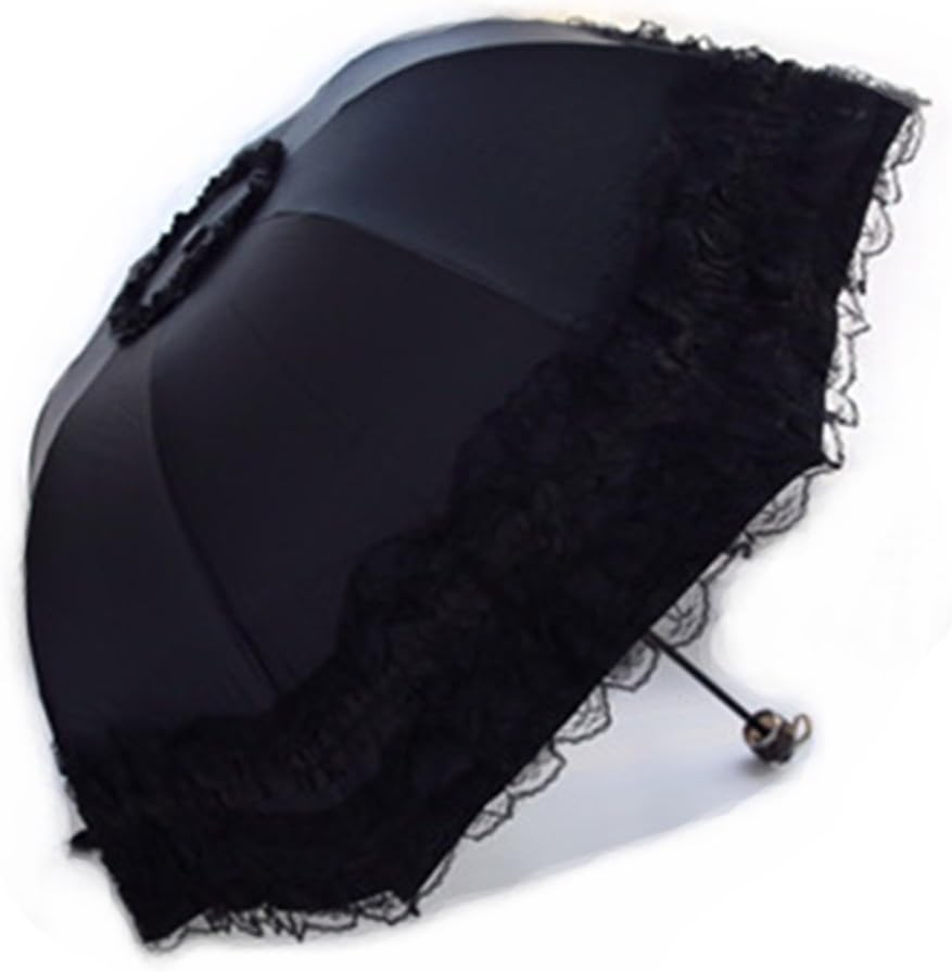 Ombrello pieghevole donna bimba con pizzo e UV 50
