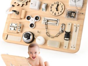 Tavola Attività in Legno Montessori per Bambini 1-4 Anni
