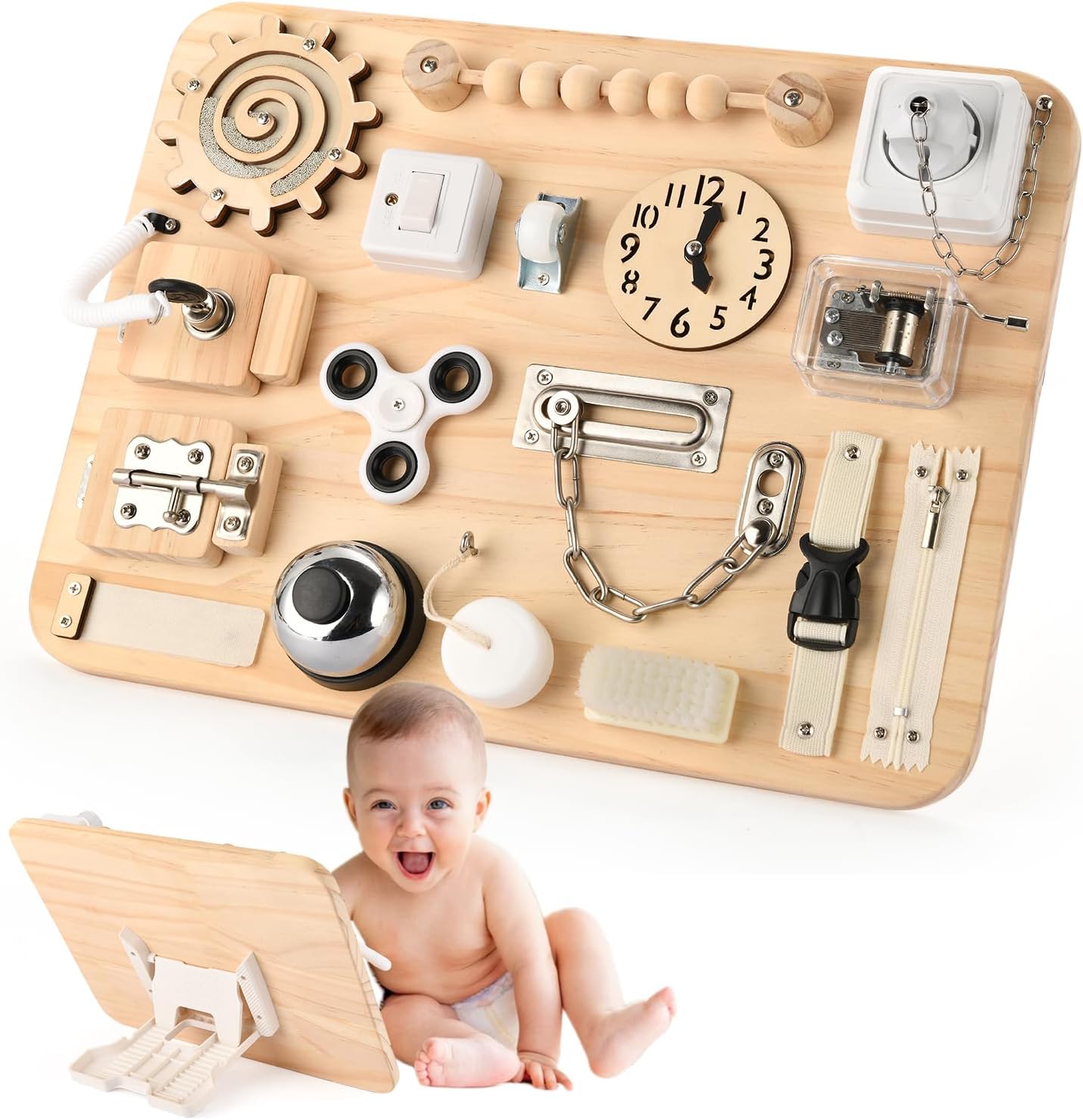 Tavola Attività in Legno Montessori per Bambini 1-4 Anni
