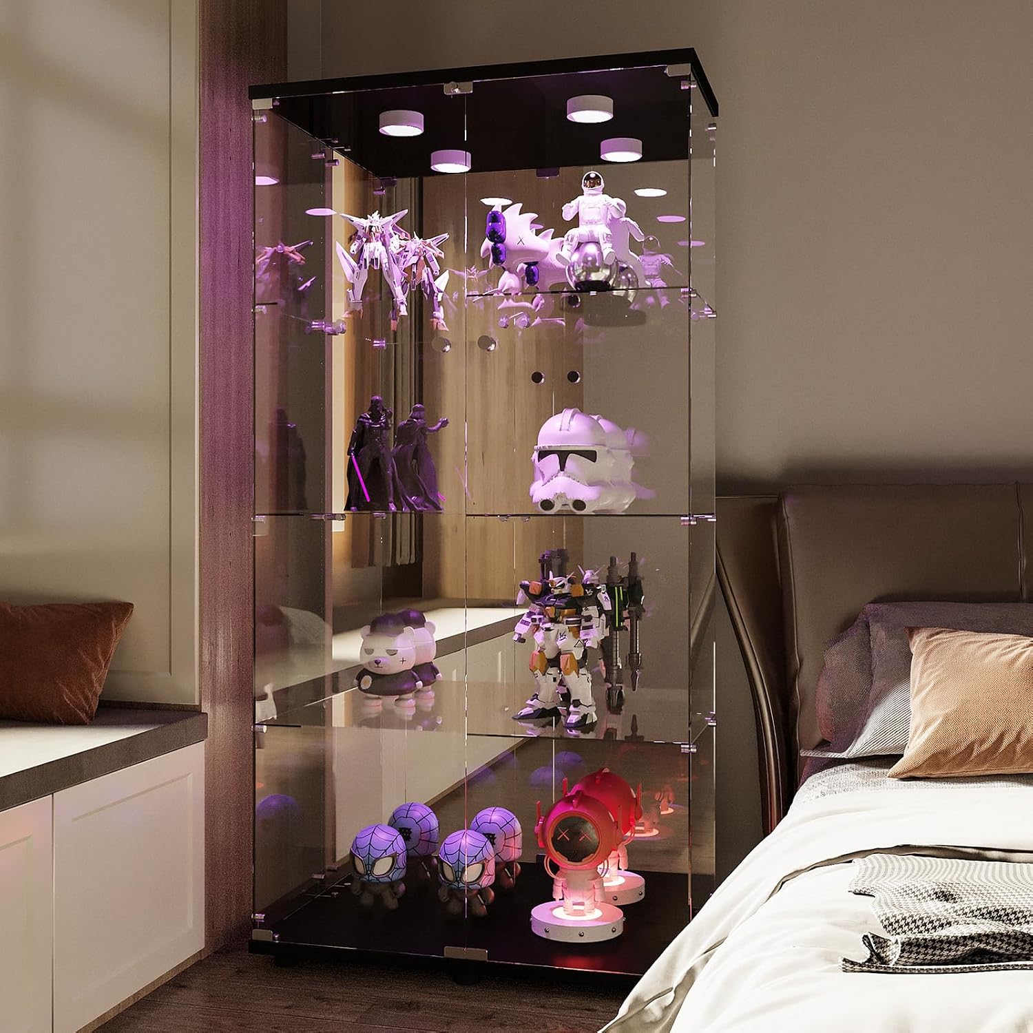 Vetrina in vetro LED 80,5x36,5x164 cm - Fortuna Lai