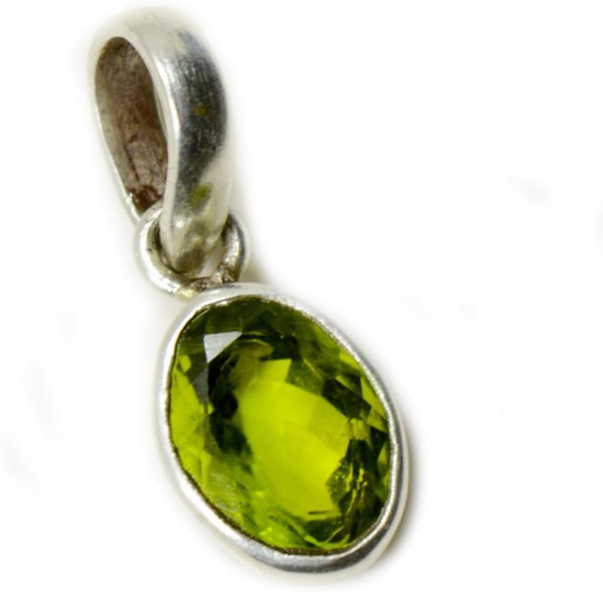 Olivina ciondolo argento 5 ct verde agosto