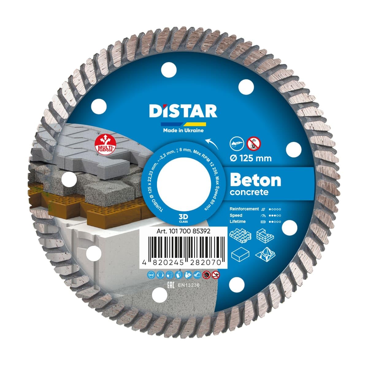 Disco diamantato Distar Turbo Beton 125mm per cemento