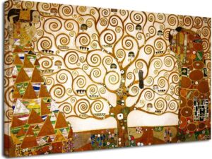 Quadro Klimt L'Albero della Vita su telaio cm 130x76