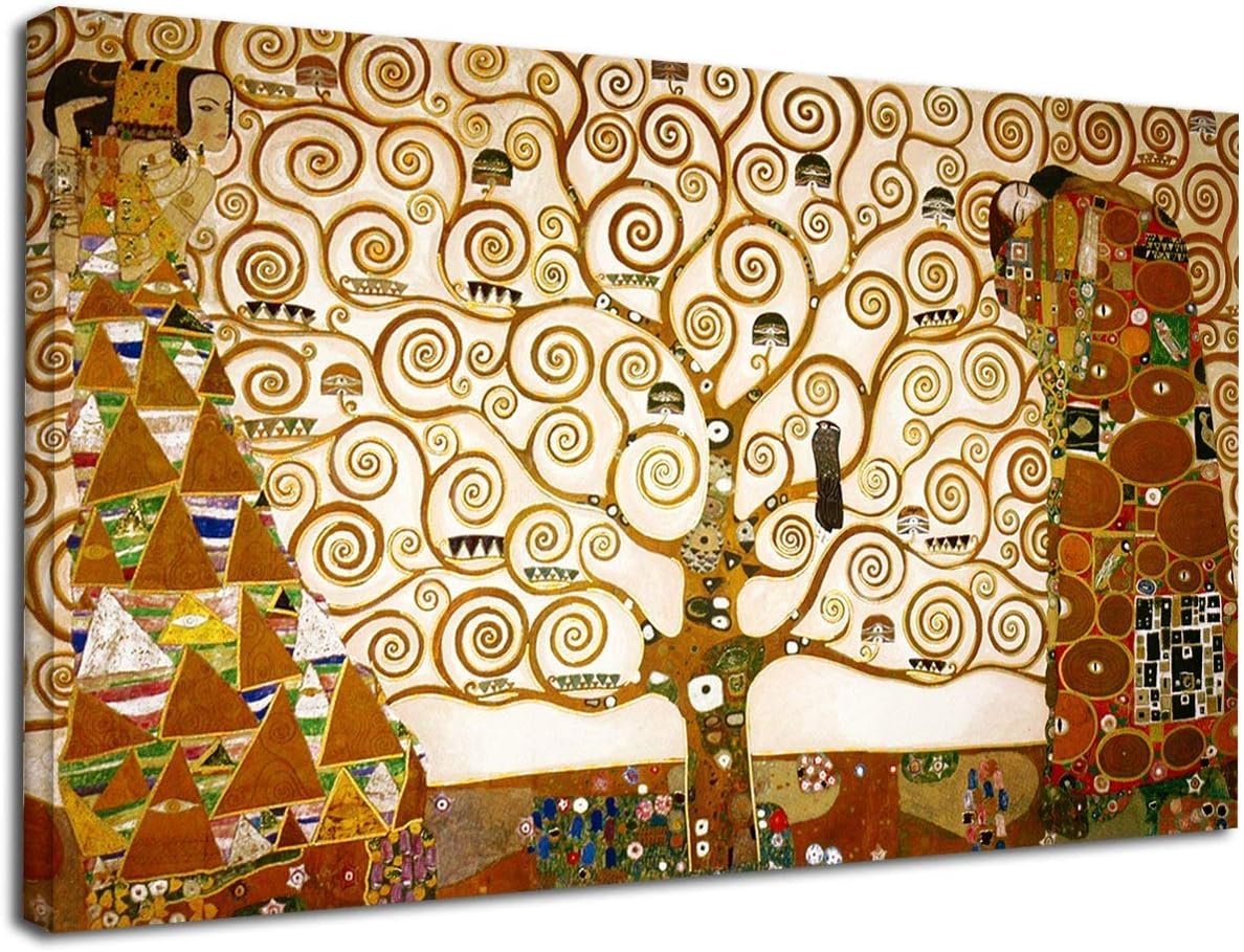 Quadro Klimt L'Albero della Vita su telaio cm 130x76