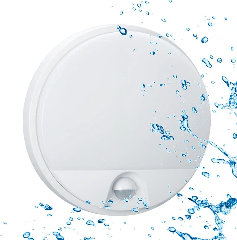 Plafoniera LED 10W con Sensore, IP54, 3000K